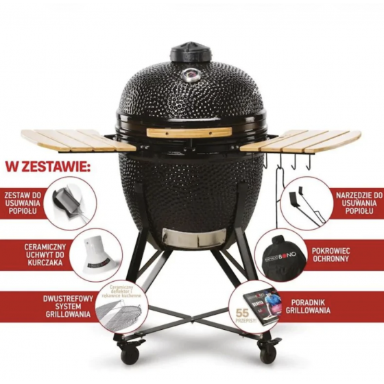 Grill ceramiczny Kamado Bono GRANDE Czarny